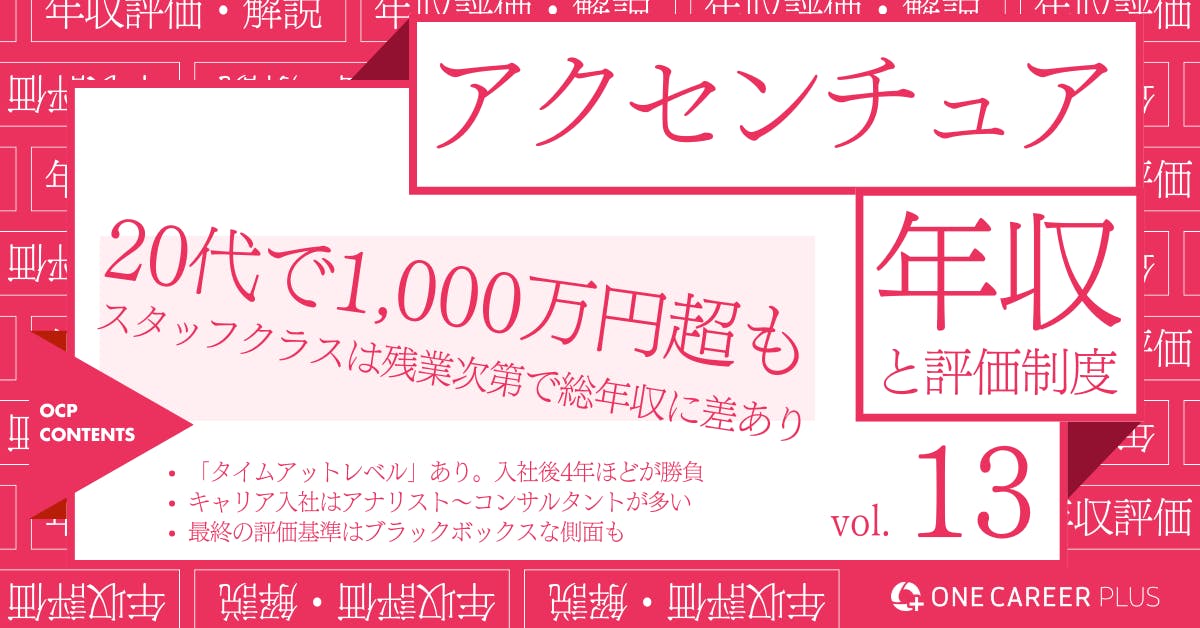 アクセンチュアの年収【2024年版】役職・年代・職種別の年収・評価を独自調査