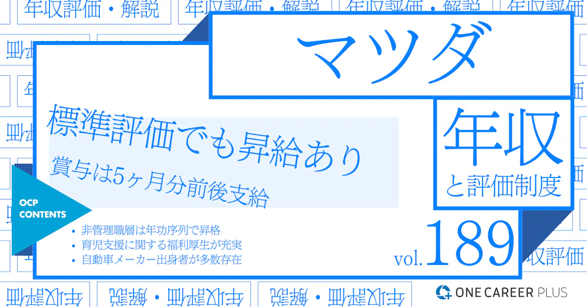 マツダ、平均年収は689.4万円！｜役職・年代・職種別の年収・評価を