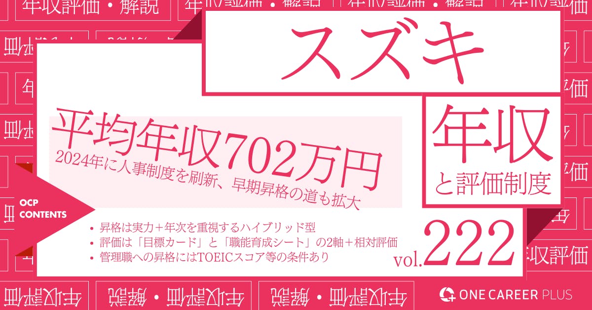 スズキ、平均年収は702万円！｜役職・年代・職種別の年収・評価を独自調査
