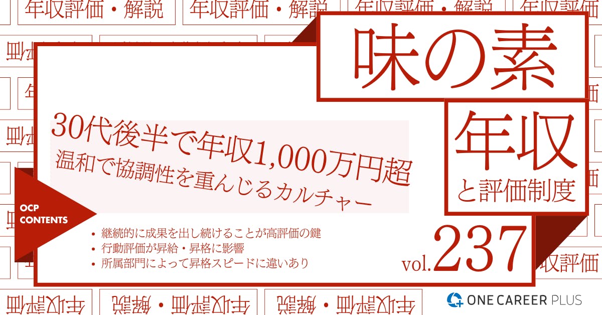 味の素、平均年収は1,072.7万円！｜役職・年代・職種別の年収・評価を独自調査